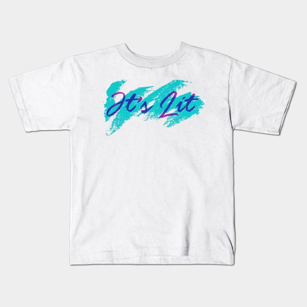 It's Lit Retro Kids T-Shirt by lolosenese